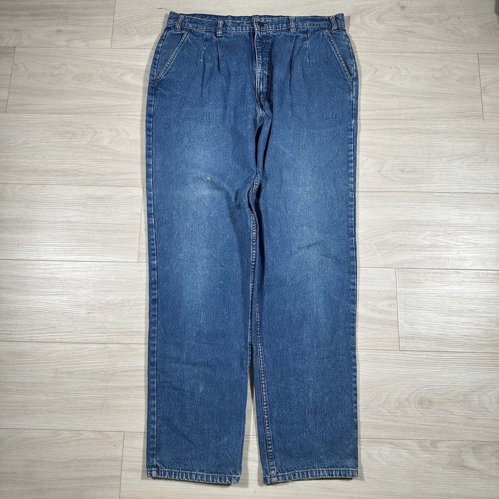 Levi's Dockers 36x34 Denim Chino Pleated Baggy Jeans Made In USA Vintage 80s